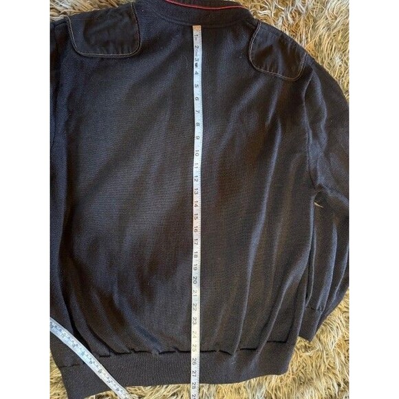 ORVIS 1/4 ZIP 100% MERINO WOOL Upton Navy Sweater Men’s Size XL Elbow Patches - Picture 12 of 13